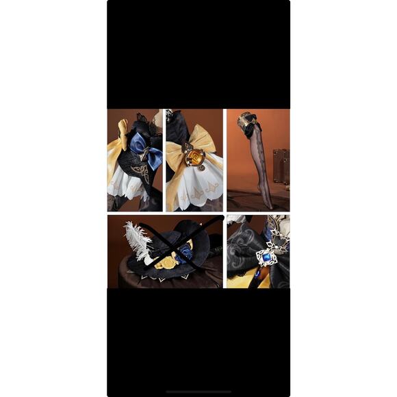 Anime Genshin Impact Navia Cosplay Halloween Costume Full Set-Fast Ship! - Picture 3 of 3
